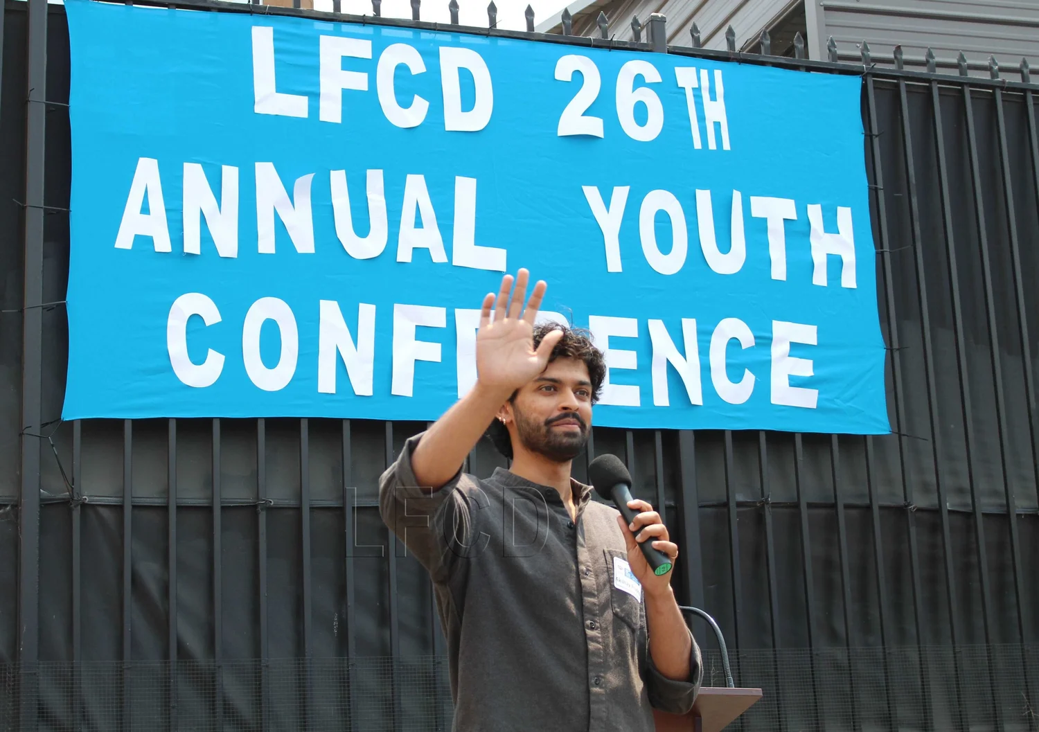 Akshay Prabhu speaking at the LFCD 26th Annual Youth Conference